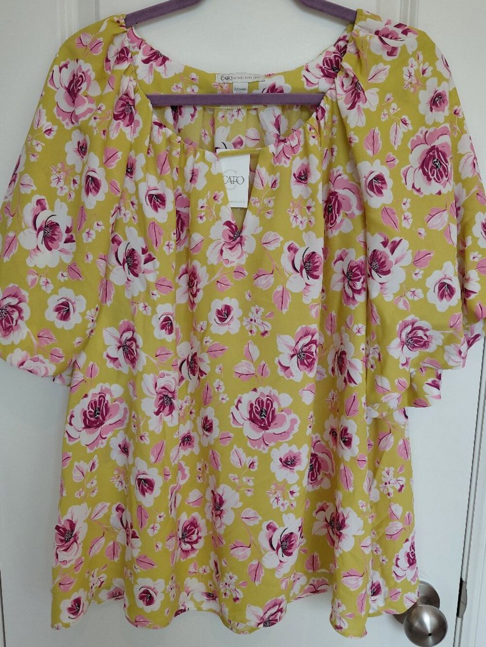 Yellow & Pink Floral Blouse